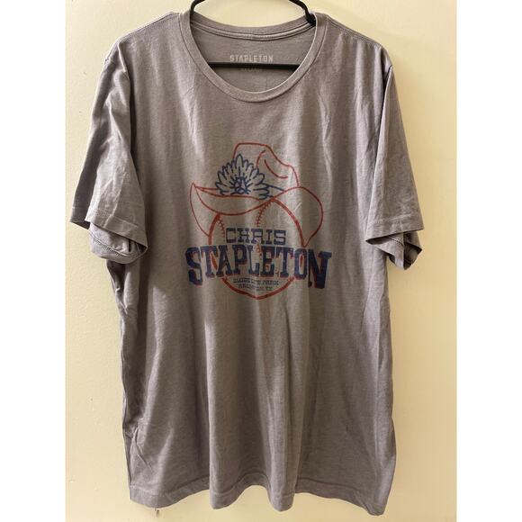 Chris Stapleton T-Shirt Size XXL Globe Life Park Arlington‎ Texas Grey - Picture 1 of 7
